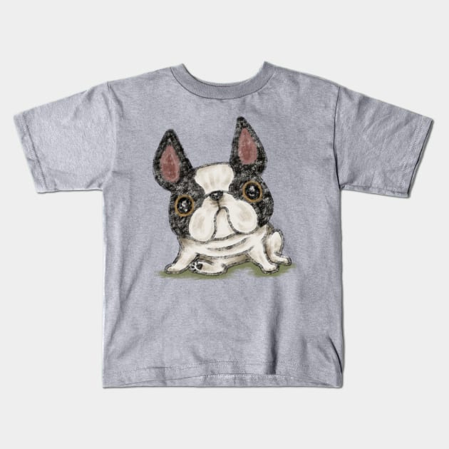 French Bulldog in a funny pose Kids T-Shirt by sanogawa